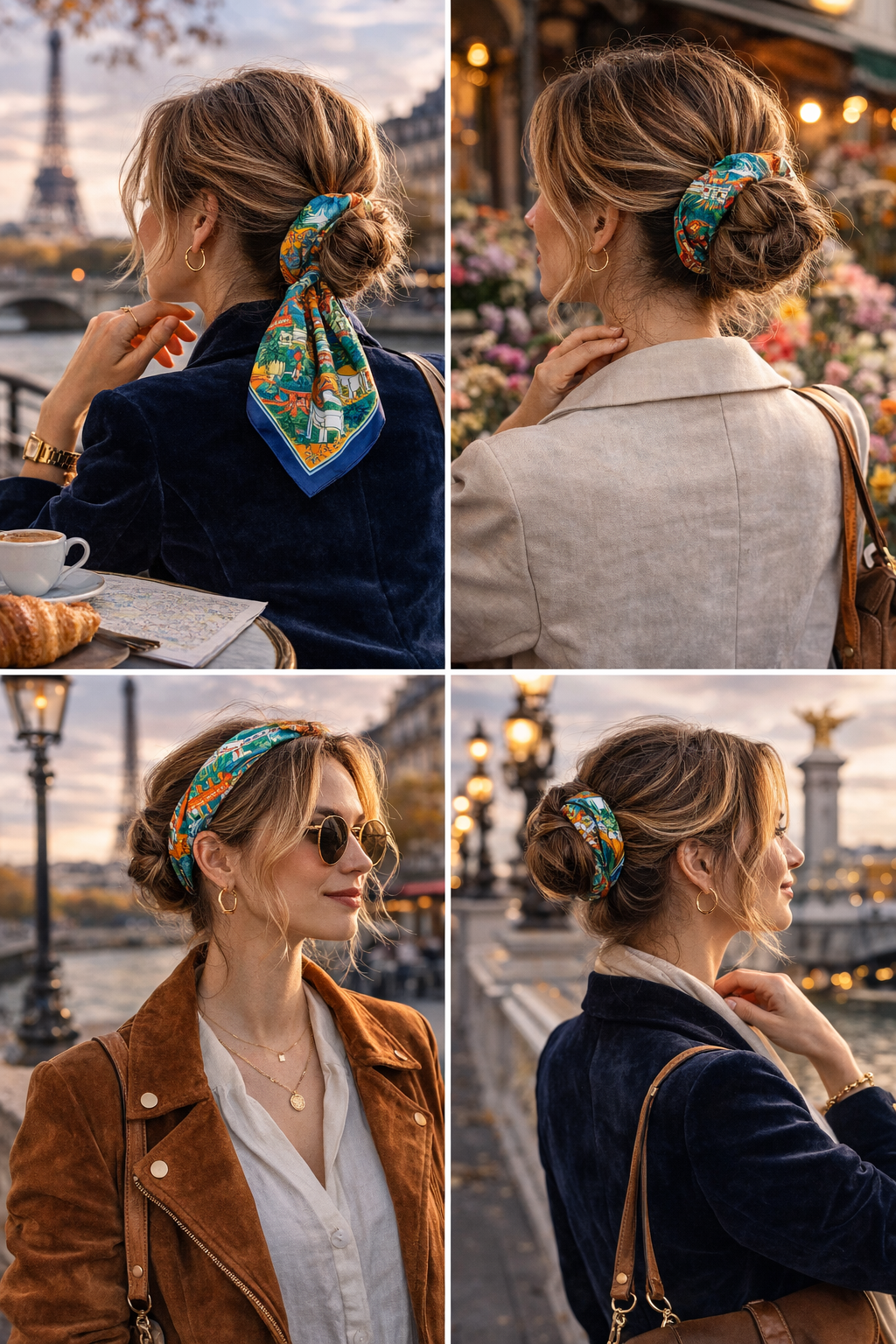 MAISON FANLI Silk Scarf 50×50 - Gateaux Green