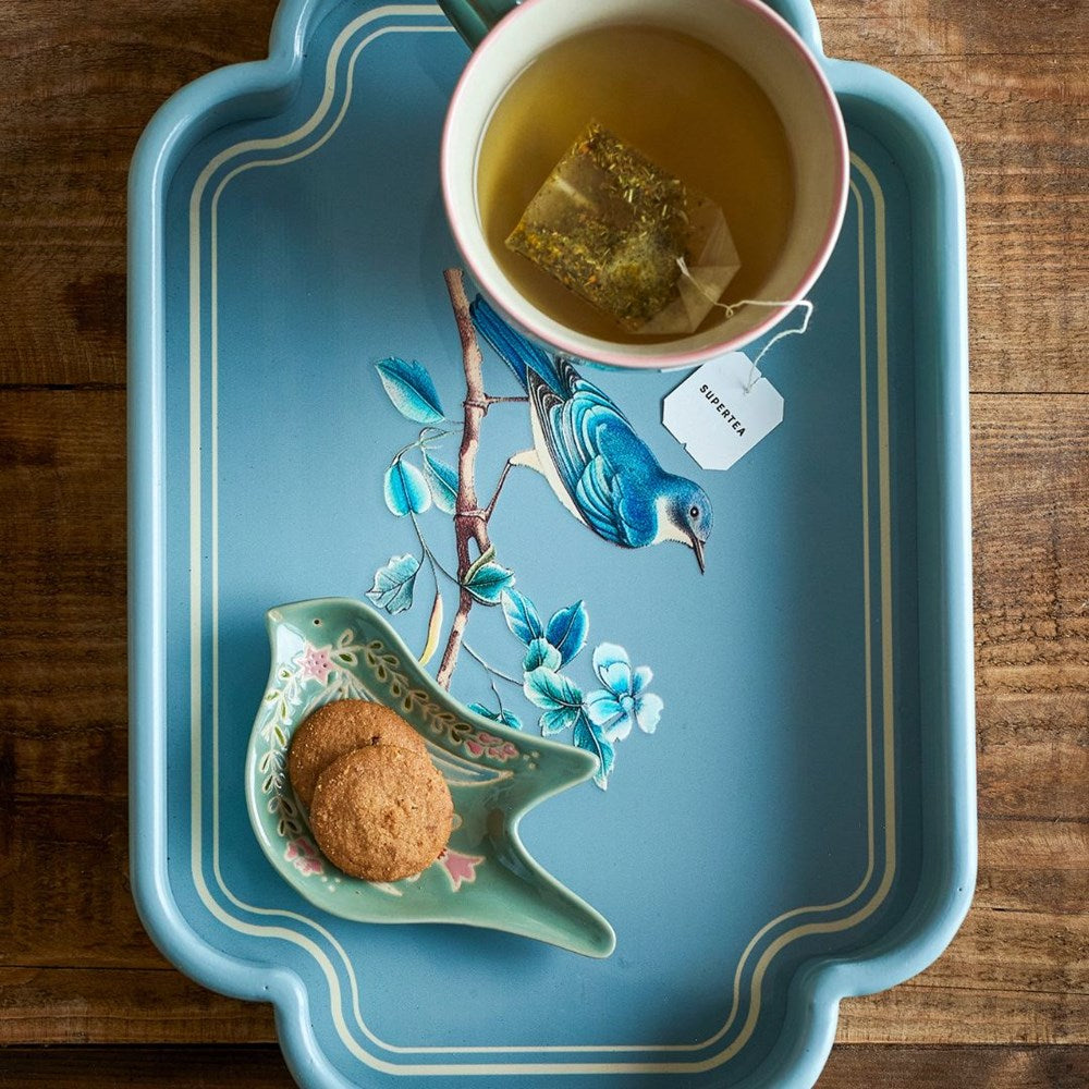 BLOOMINGVILLE-Rosalynde Serving Plate, Green, Stoneware