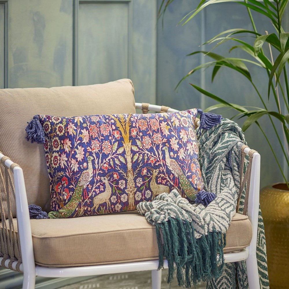 BLOOMINGVILLE-Adya Cushion, Blue, Viscose