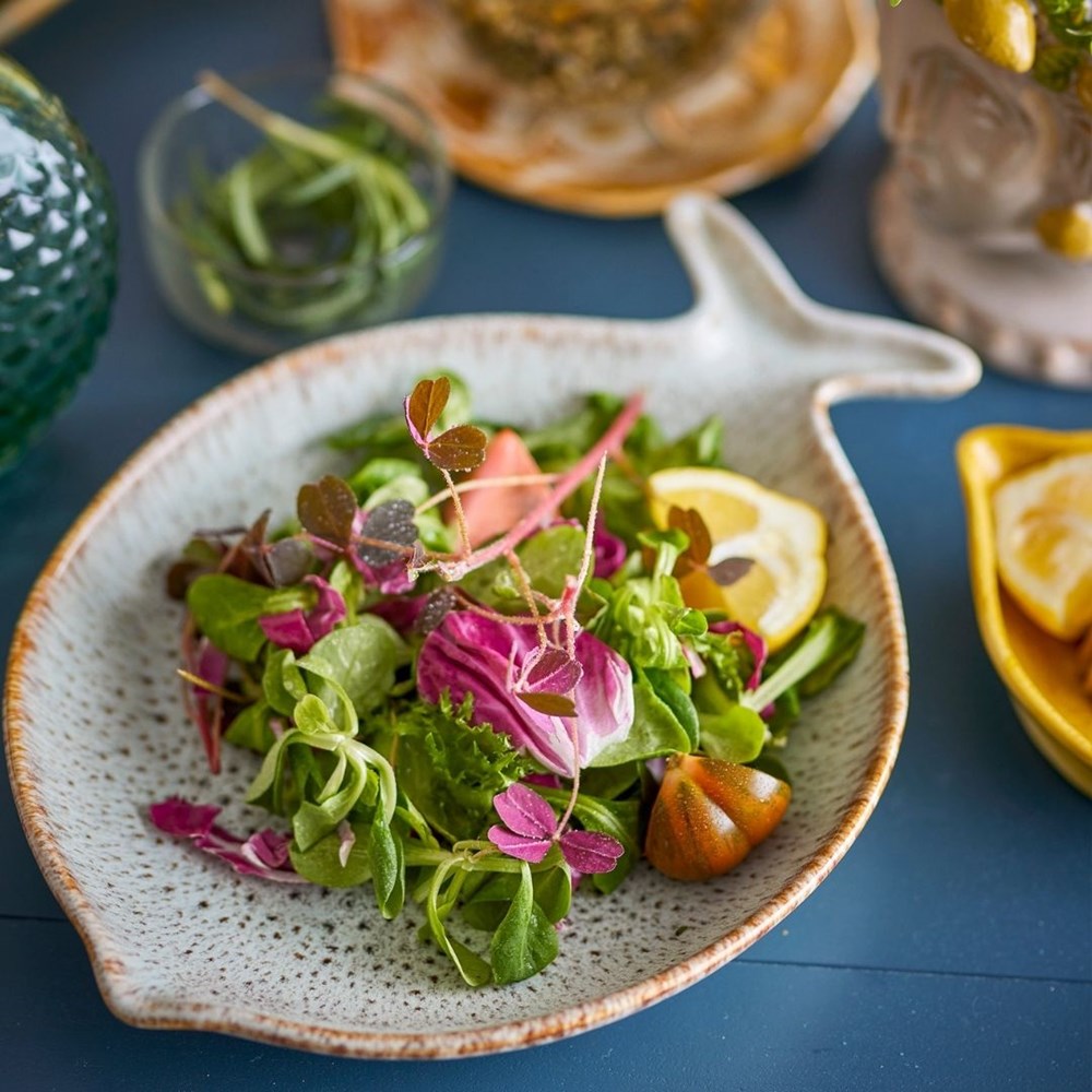 BLOOMINGVILLE-Fleur Serving Plate, Nature, Stoneware