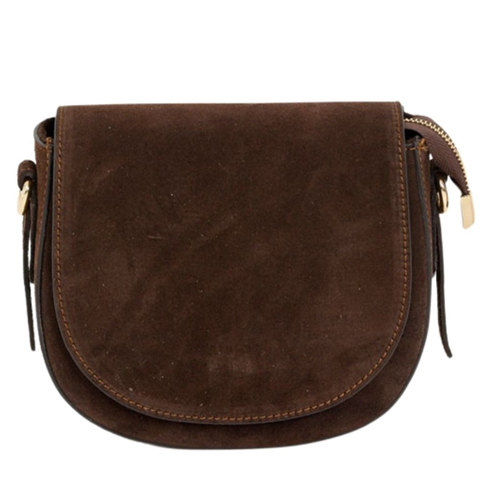 MAISON FANLI Gabrielle Suede Handbag - Brown