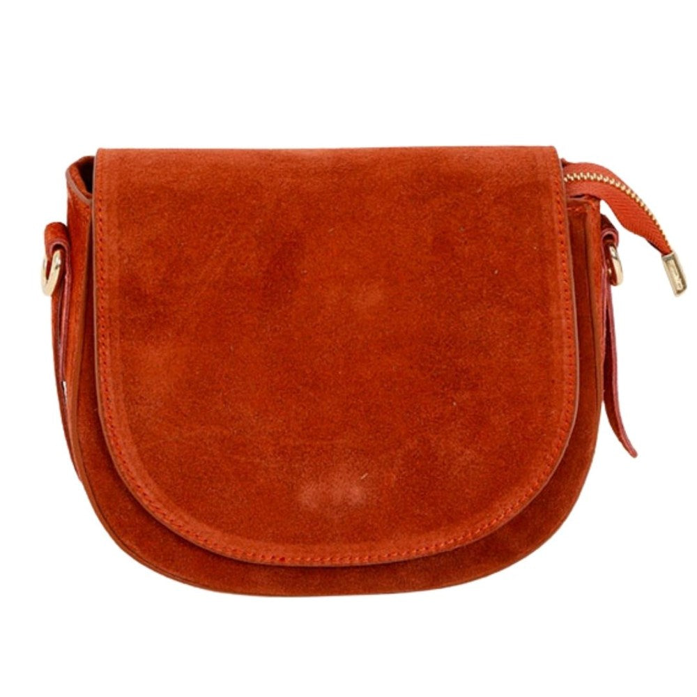 MAISON FANLI Gabrielle Suede Handbag - Rust