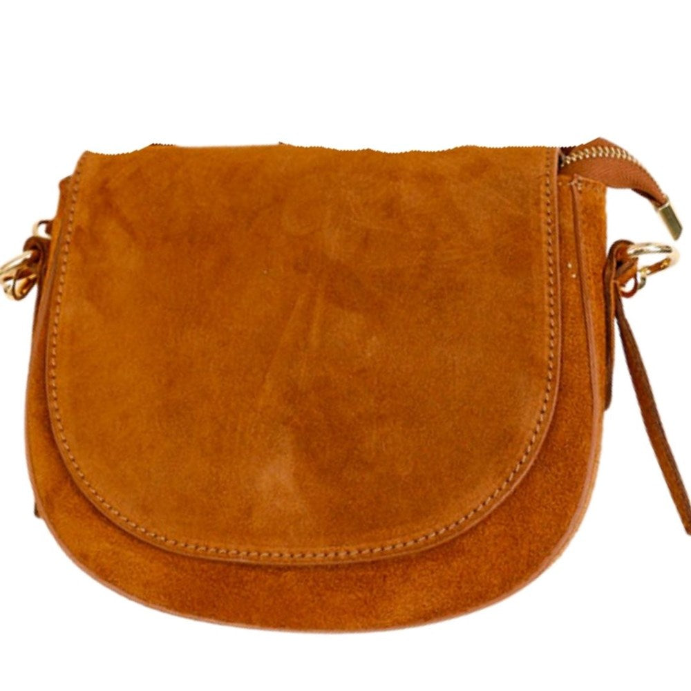 MAISON FANLI Gabrielle Suede Handbag - Camel