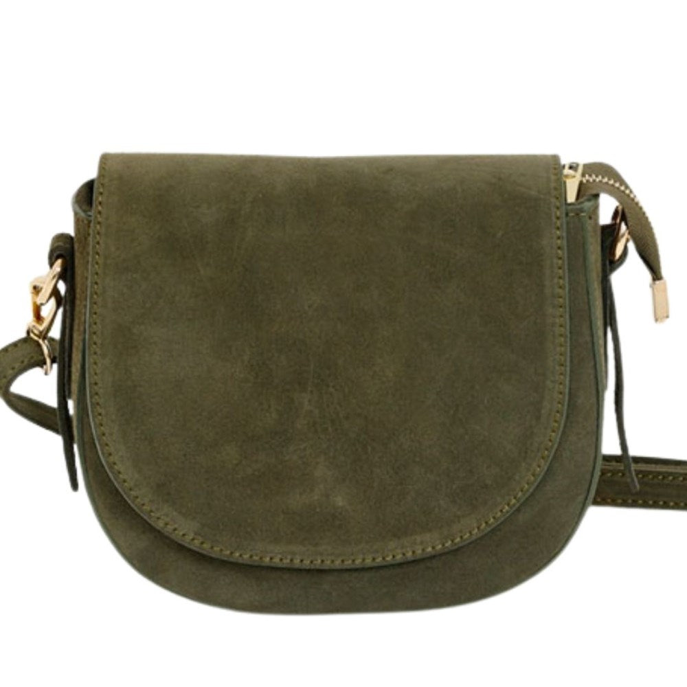 MAISON FANLI Gabrielle Suede Handbag - Khaki