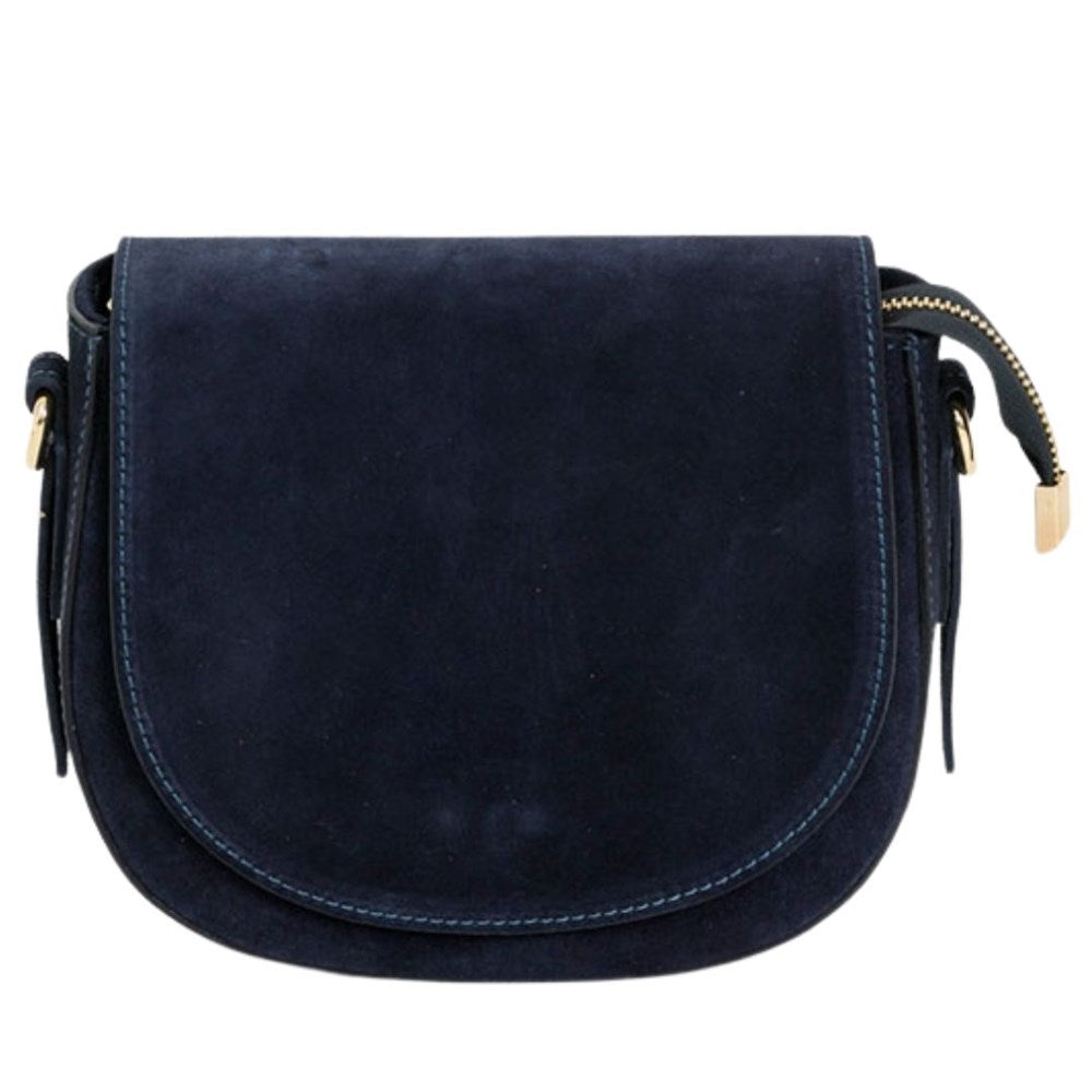 MAISON FANLI Gabrielle Suede Handbag - Navy