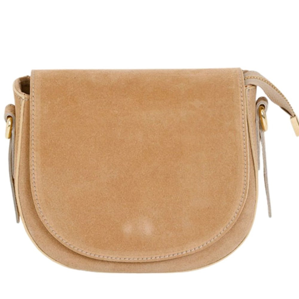MAISON FANLI Gabrielle Suede Handbag - Sand