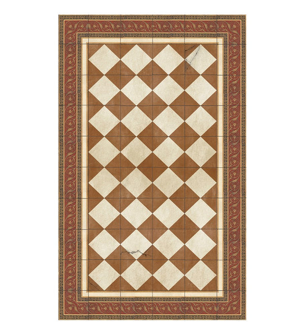 BEIJA FLOR Vinyl Rug- Gambit Camel - Frenchbazaar