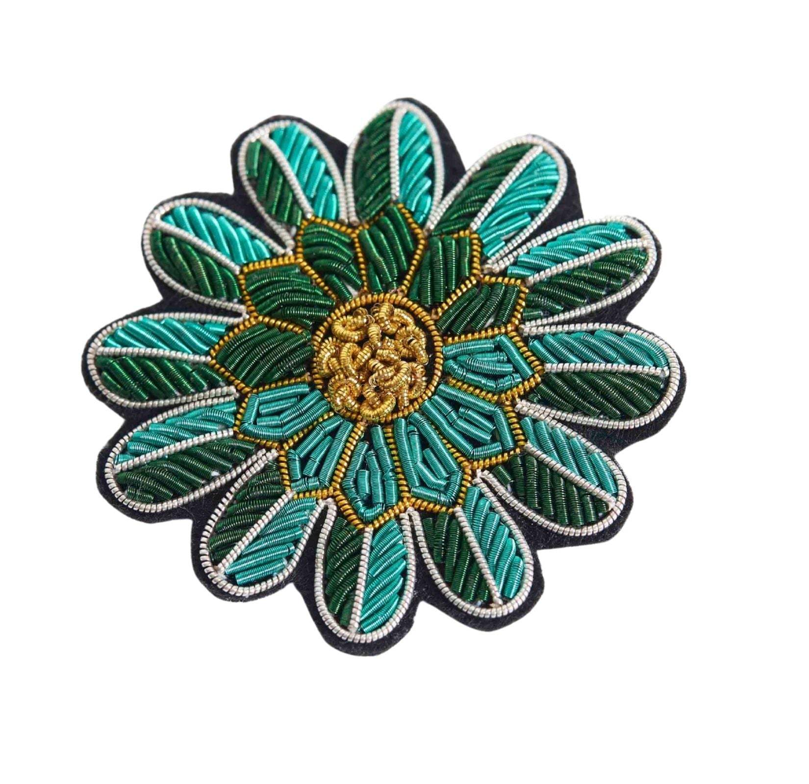 Brooch - Green Daisy