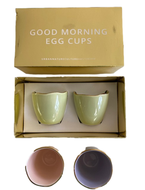 UNC- Good Morning Egg Cup Old Pink Set of 2