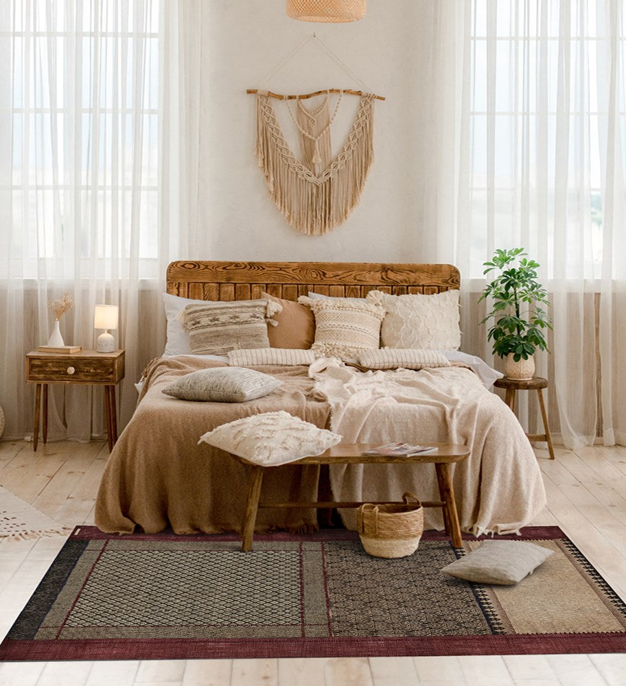 BEIJA FLOR- JASMIN RED Vinyl Floor Rug