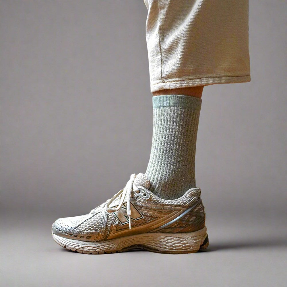 KLUE Glitter Lurex socks - Mist Green Stripes