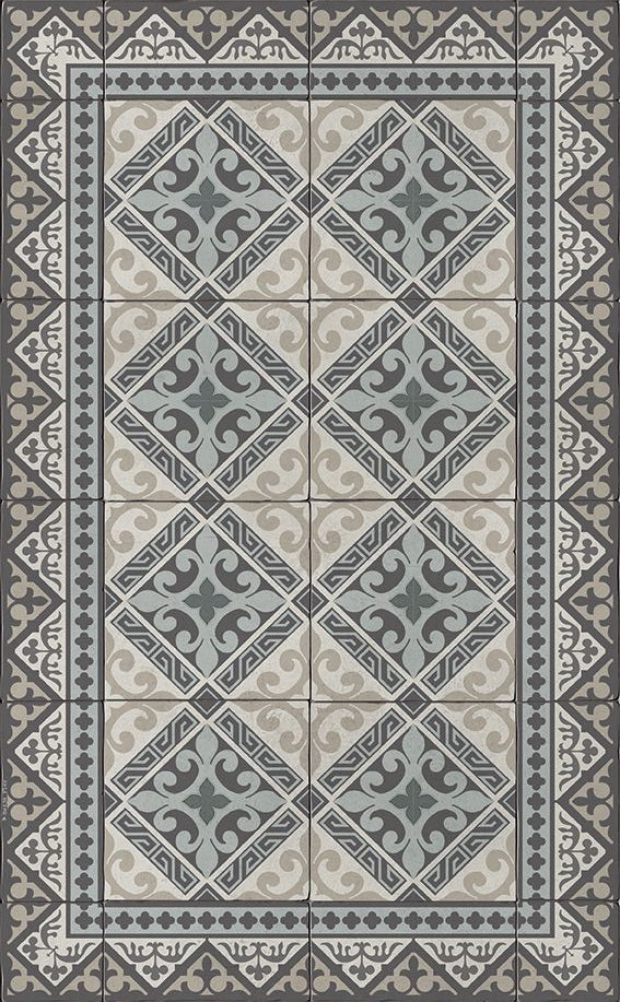 BEIJA FLOR Vinyl Rug-Flor de Lis Haze