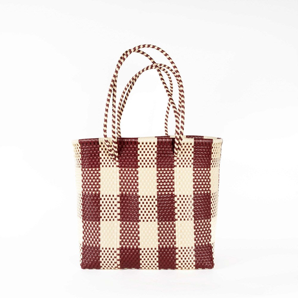 BAHIA BASKETS - GRAZIA Bordeaux Large Basket - Double Handle