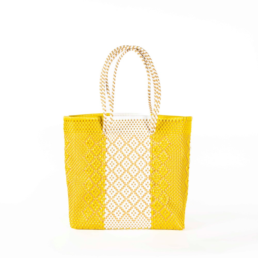 BAHIA BASKETS - PAULINA Yellow Large Basket - Double Handle
