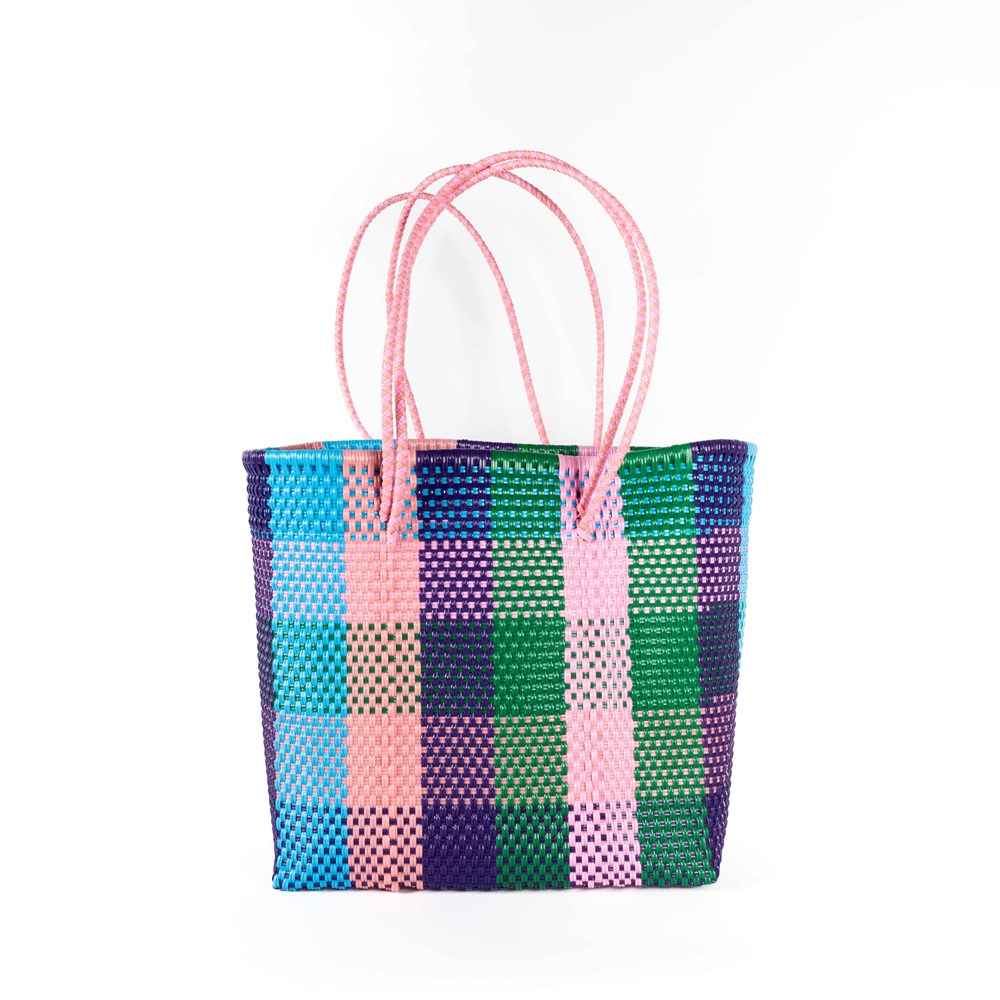 BAHIA BASKETS - CARLA Multicolour Large Basket- Double Handle