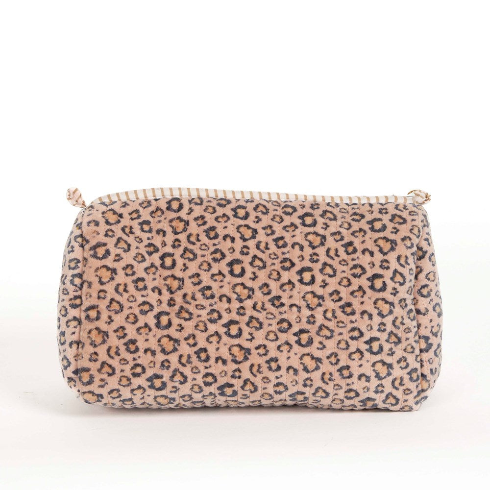 PARISIAN COOL Velvet Pouch - Set of 3 - Blush Leopard