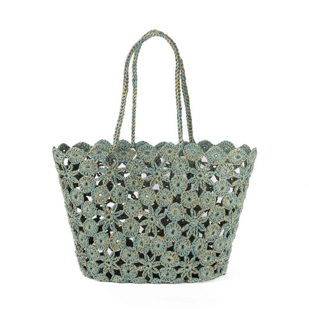 JANE Celadon Gold- Crochet Basket