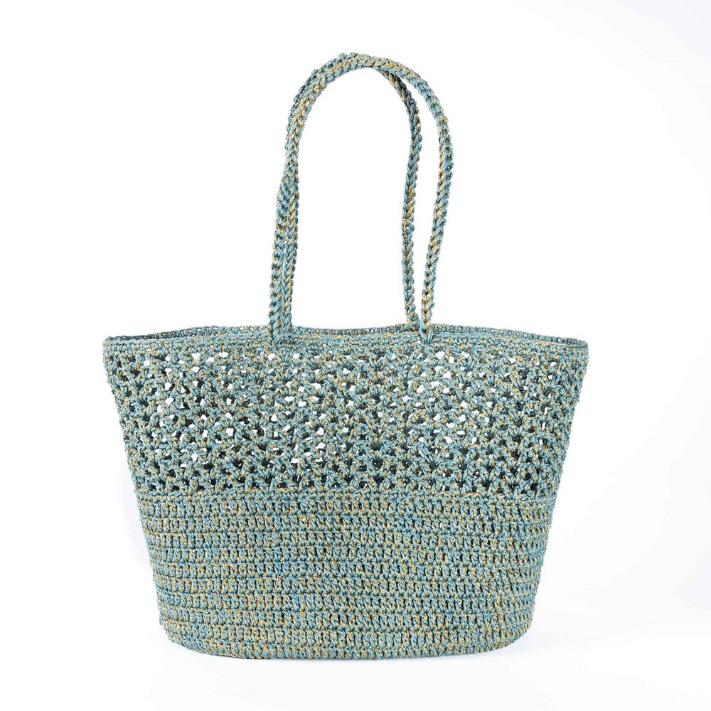 ROMY Celadon Gold- Crochet Basket