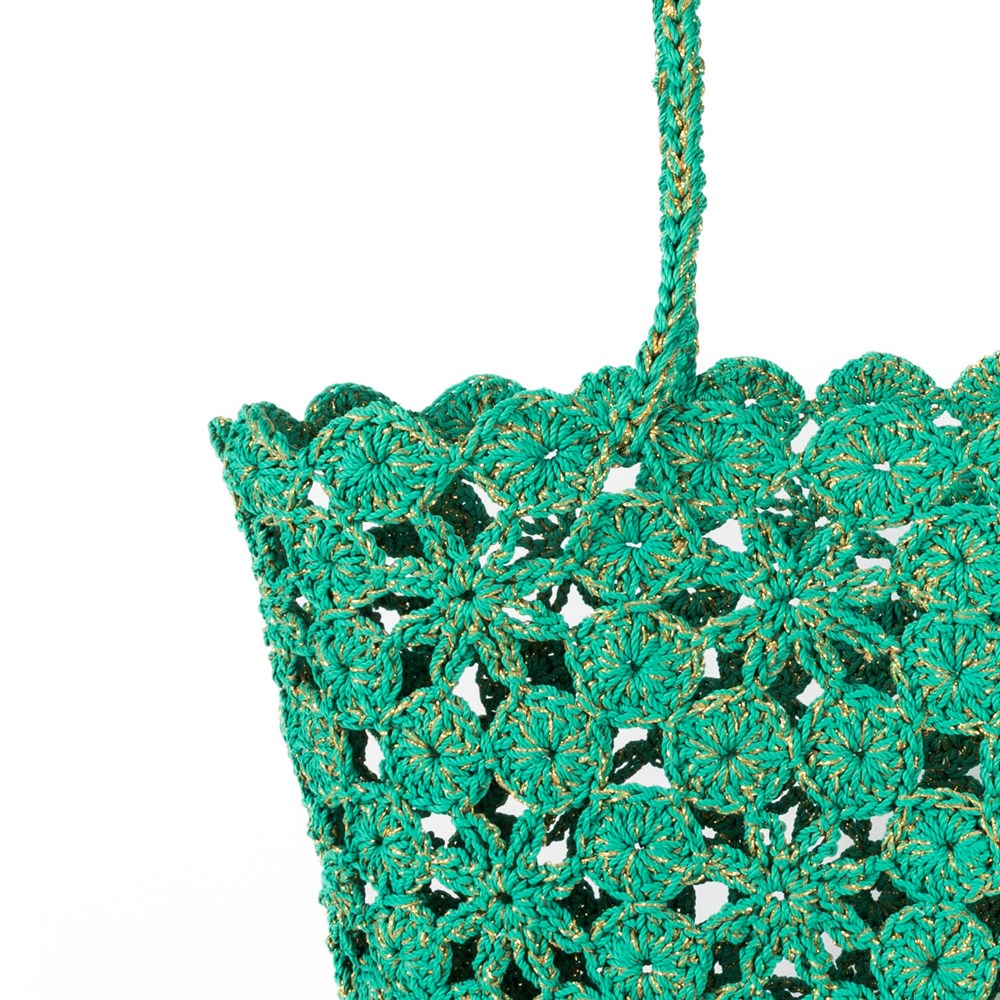 JANE Emerald Gold- Crochet Basket