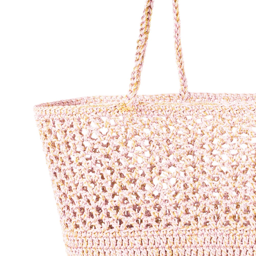 Romy Powder Pink Gold -Crochet Basket