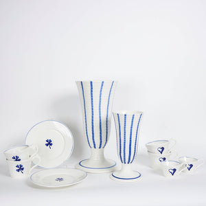 klevering anouk clover ceramic collection cups plates and striped vases