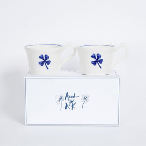 klevering anouk clover tea cups set of 2 handmade ceramic with gift box
