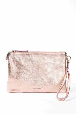 MAISON FANLI - Metallic Leather Crossbody/Clutch Bag ROSE