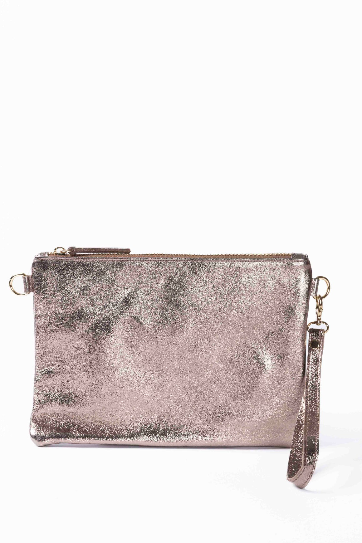 MAISON FANLI - Metallic Leather Crossbody/Clutch Bag CHAMPAGNE