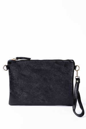 MAISON FANLI - Metallic Leather Crossbody/Clutch Bag MIDNIGHT