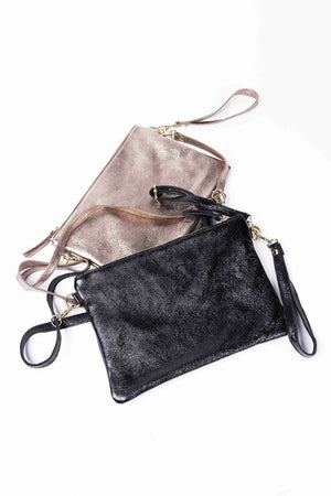 MAISON FANLI - Metallic Leather Crossbody/Clutch Bag CHAMPAGNE