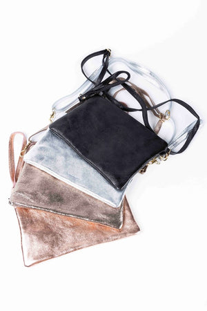 MAISON FANLI - Metallic Leather Crossbody/Clutch Bag MIDNIGHT