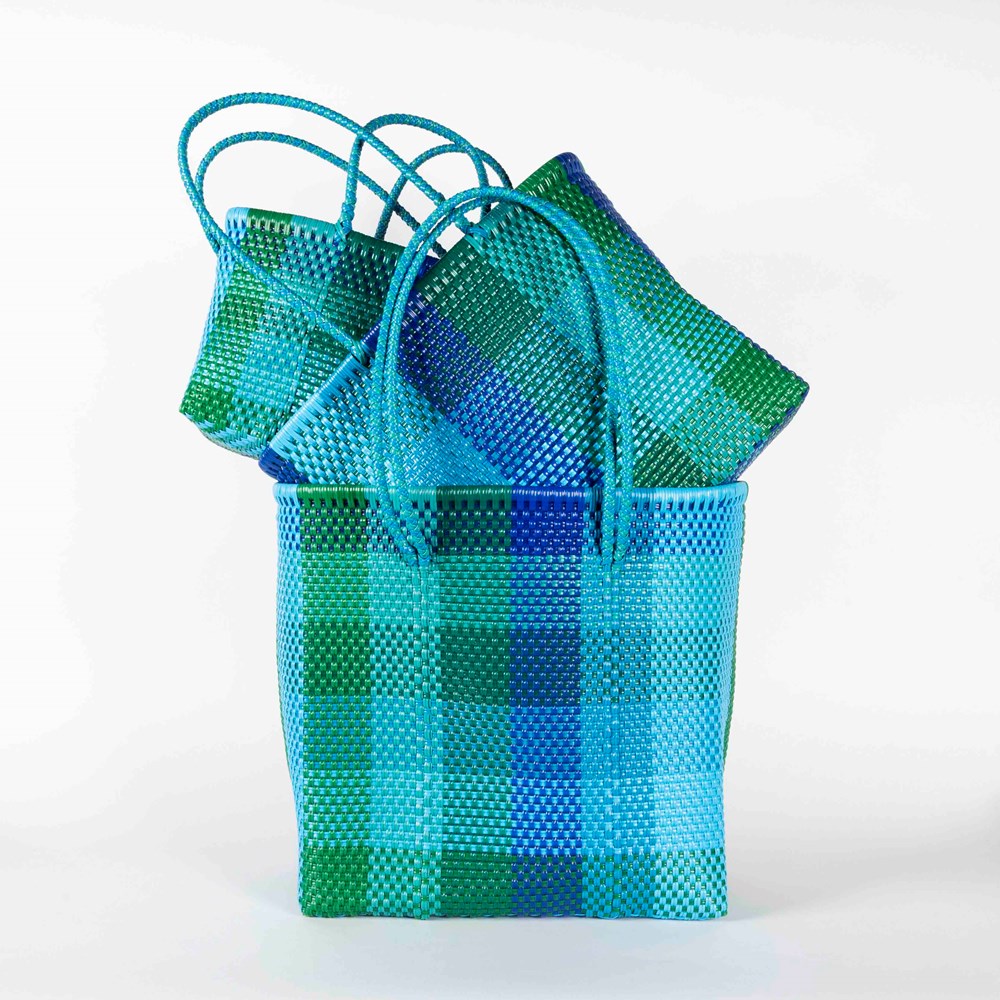 BAHIA BASKETS - CARLA Blue Large Basket - Double Handle