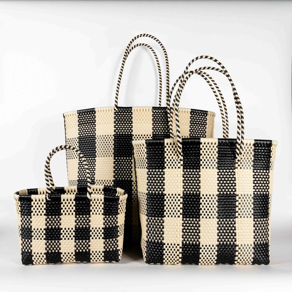 BAHIA BASKETS - GRAZIA Black Large Basket - Double Handle