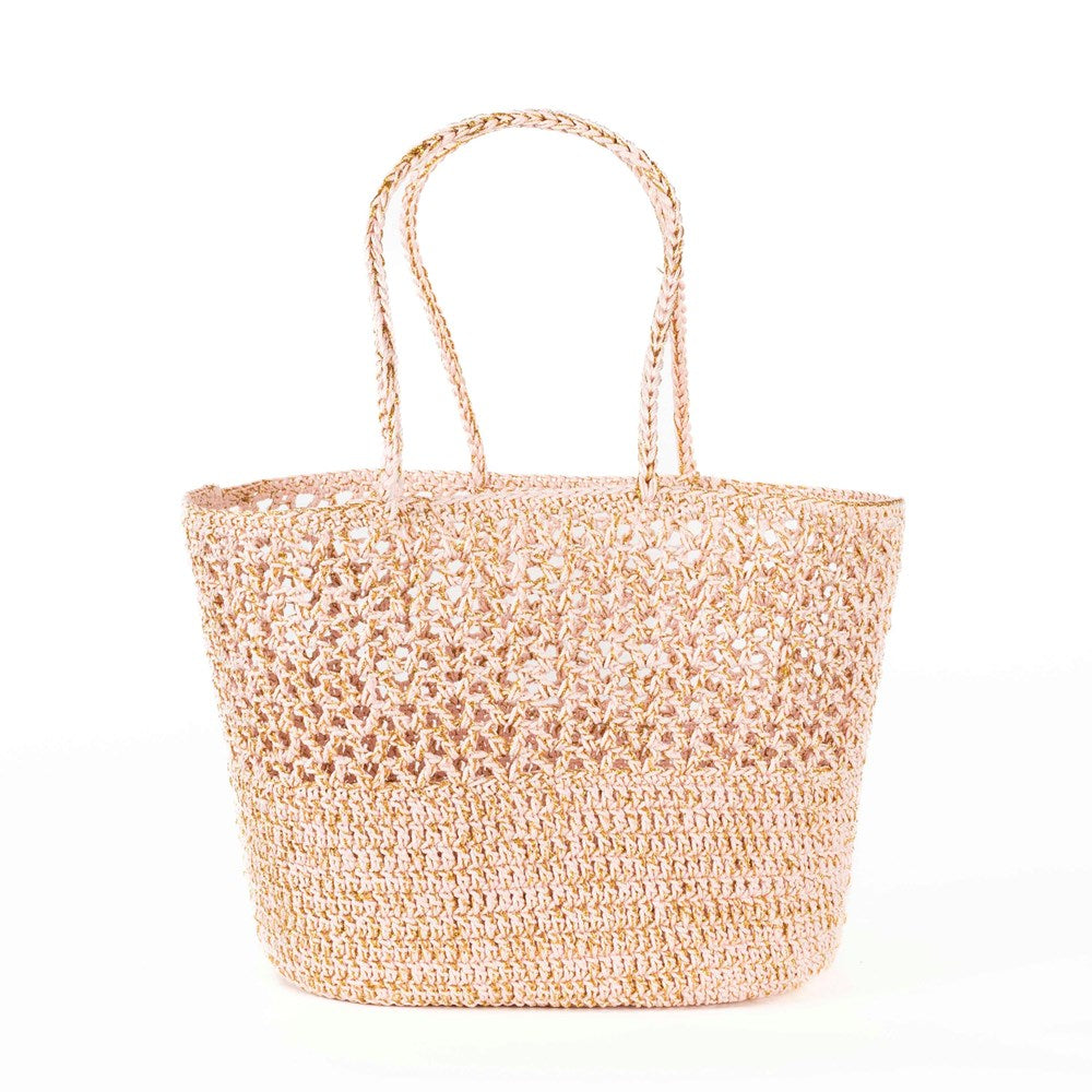 Romy Powder Pink Gold -Crochet Basket