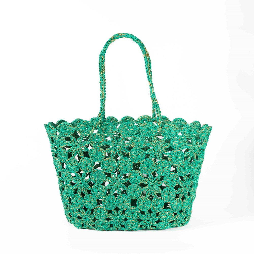JANE Emerald Gold- Crochet Basket