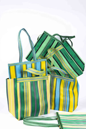 PARISIAN COOL- BELLE ILE Yellow Aqua Tote