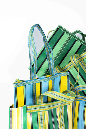 PARISIAN COOL- BELLE ILE Yellow Aqua Tote