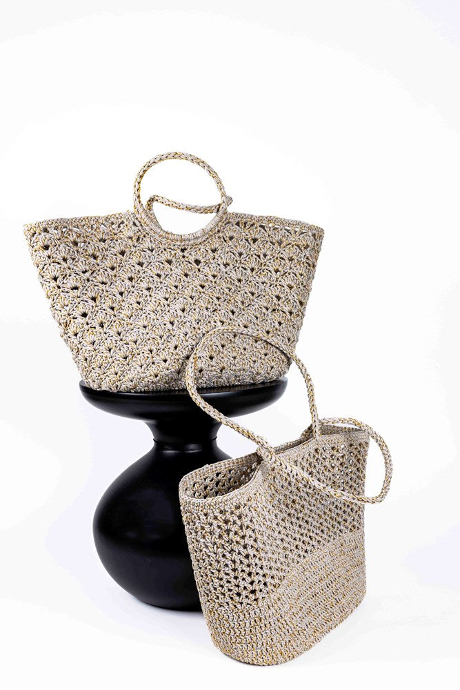 SOPHIA Beige Gold - Crochet Basket