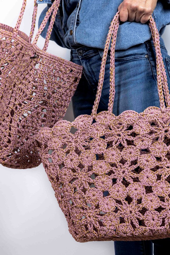 JANE Pink Gold - Crochet Basket