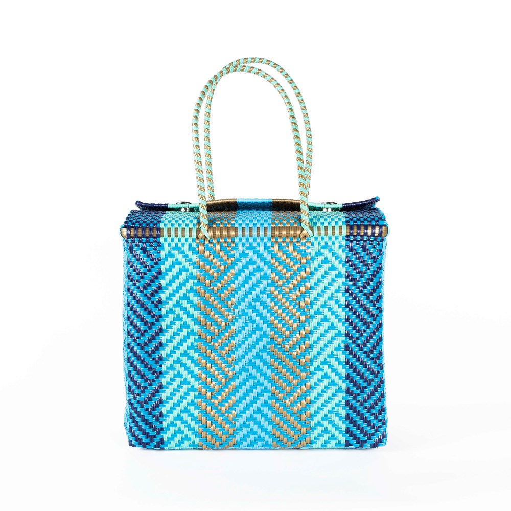 BAHIA - INEZ Blue Medium Carryall Basket