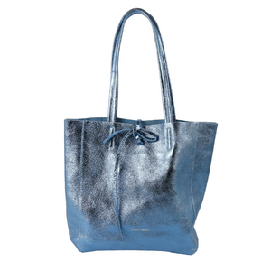 MAISON FANLI - Medium Tote METALLIC BLUE JEANS