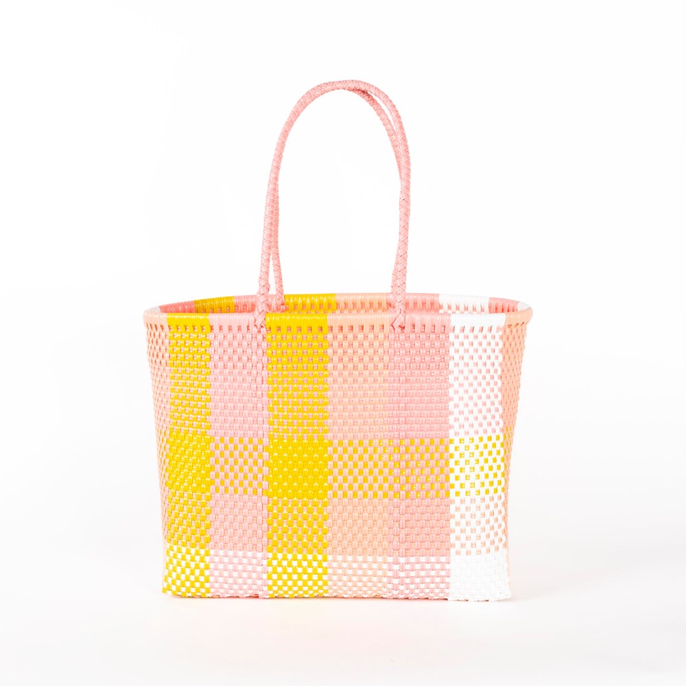BAHIA - CARLA Yellow Pink Medium Basket