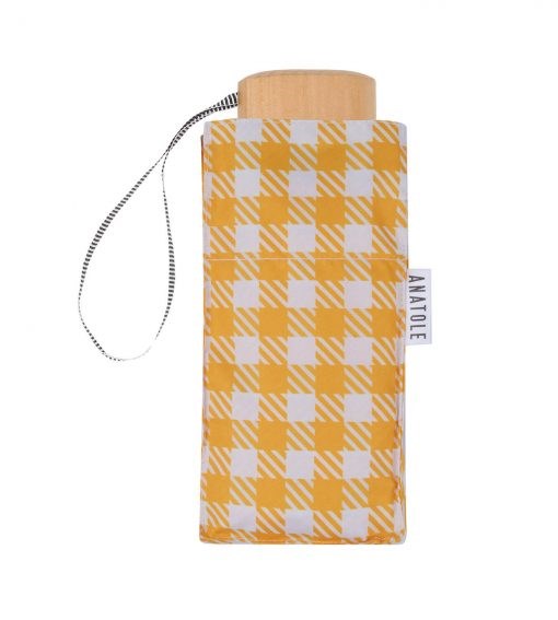 ANATOLE -Yellow Gingham micro-umbrella - HAMOND