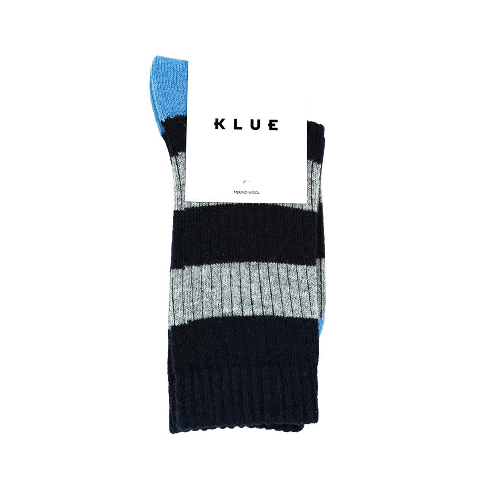 KLUE Merino Wool socks with Stripes | 36-40| Navy