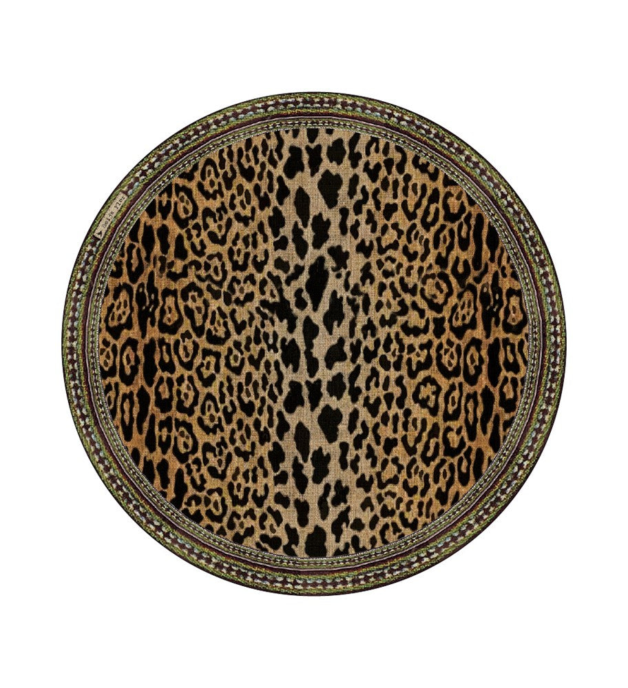 BEIJA FLOR- LEOPARD Round Vinyl Placemat