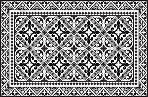 BEIJA FLOR - FLOR DE LIS B&W Rectangular Vinyl Placemat