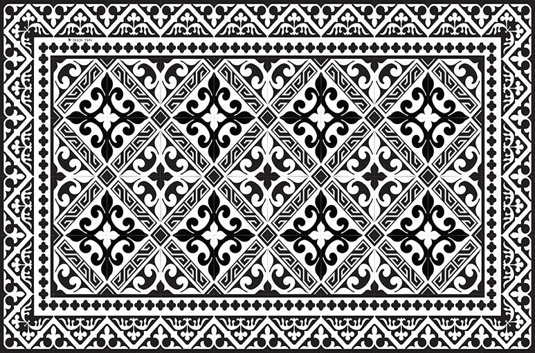 BEIJA FLOR - FLOR DE LIS B&W Rectangular Vinyl Placemat