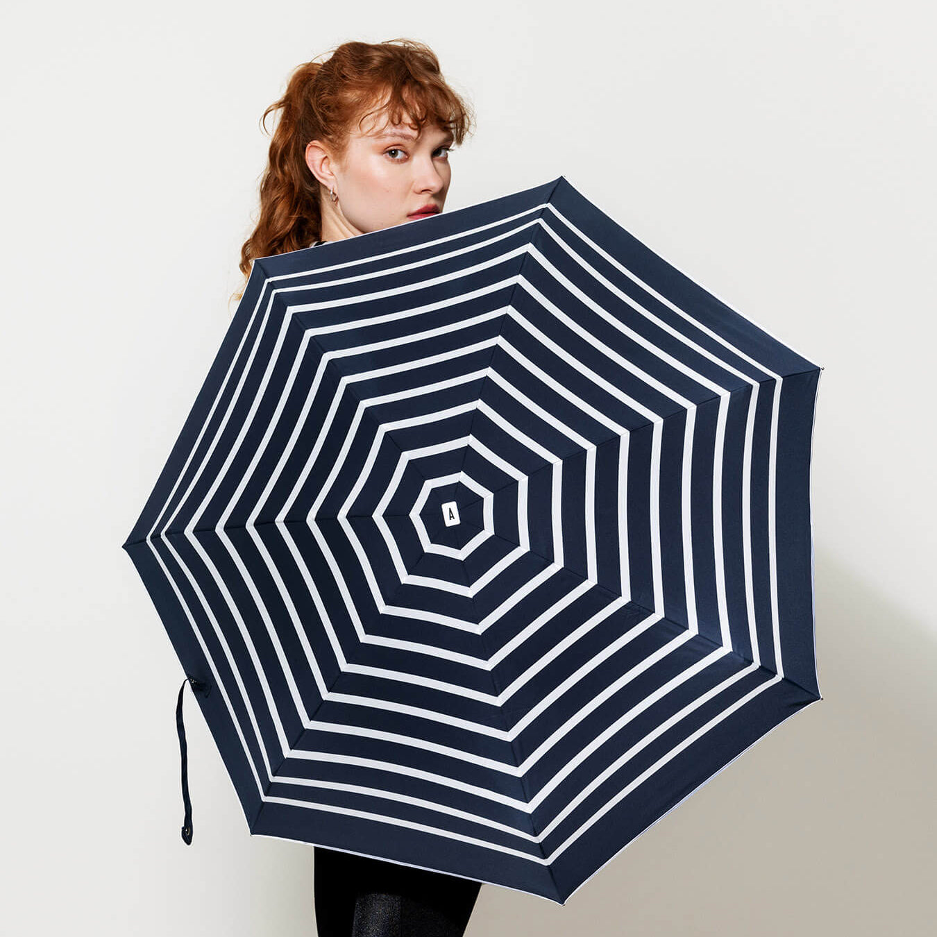 Mini-umbrella Pablo blue stripes from Anatole