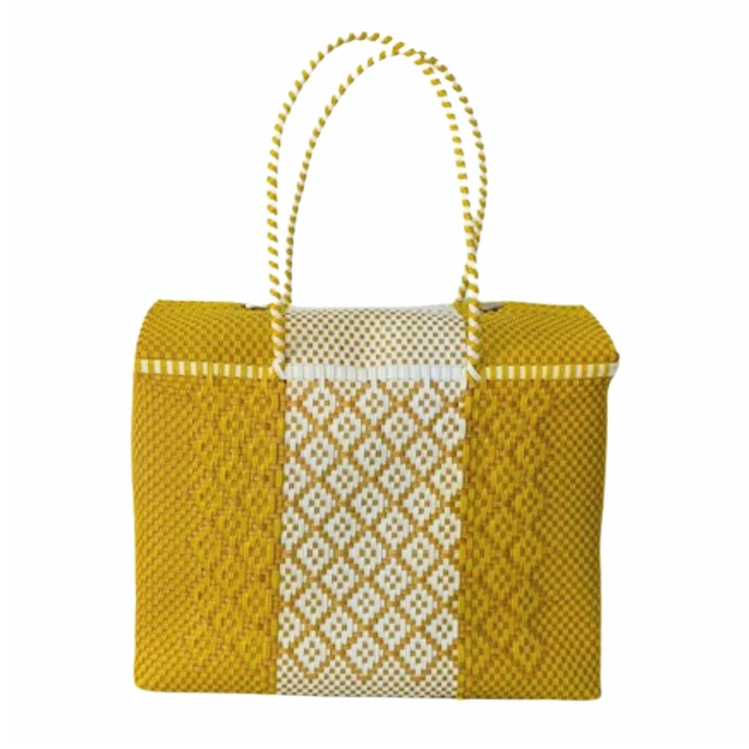 BAHIA - CARLA Yellow Pink Large Carryall Basket