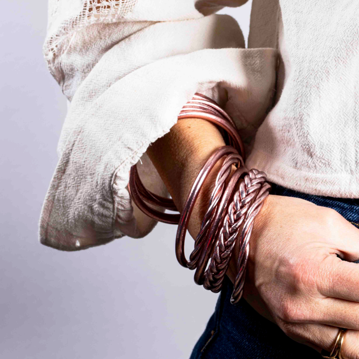 Buddhist Bangles Thick - Rose Gold Bracelet